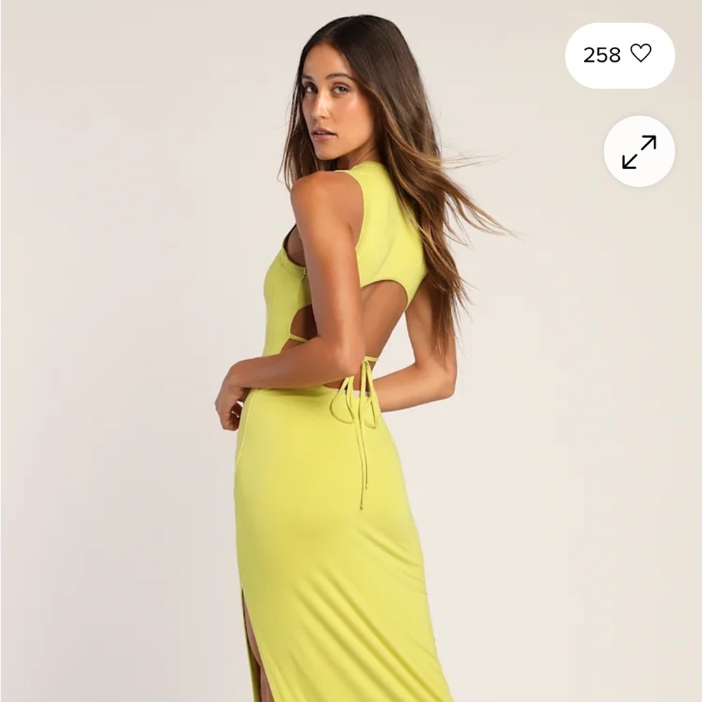 Lulus Lime Green Sleeveless Cutout Dress